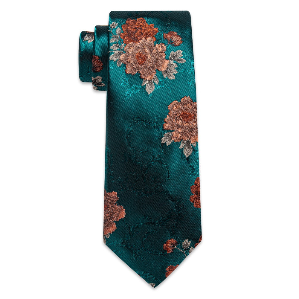 GentCrest Blue Floral Tie Hanky Cufflinks Set - Image 5