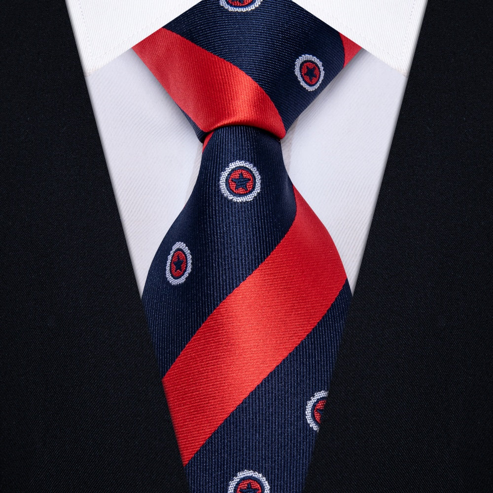 GentCrest Blue Striped Tie Hanky Cufflinks Set - Image 1