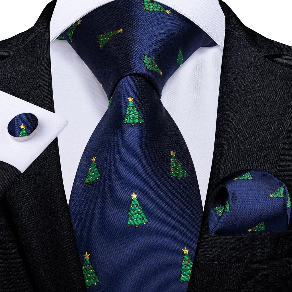 Christmas Tree With Star Silk Tie Set - GentCrest