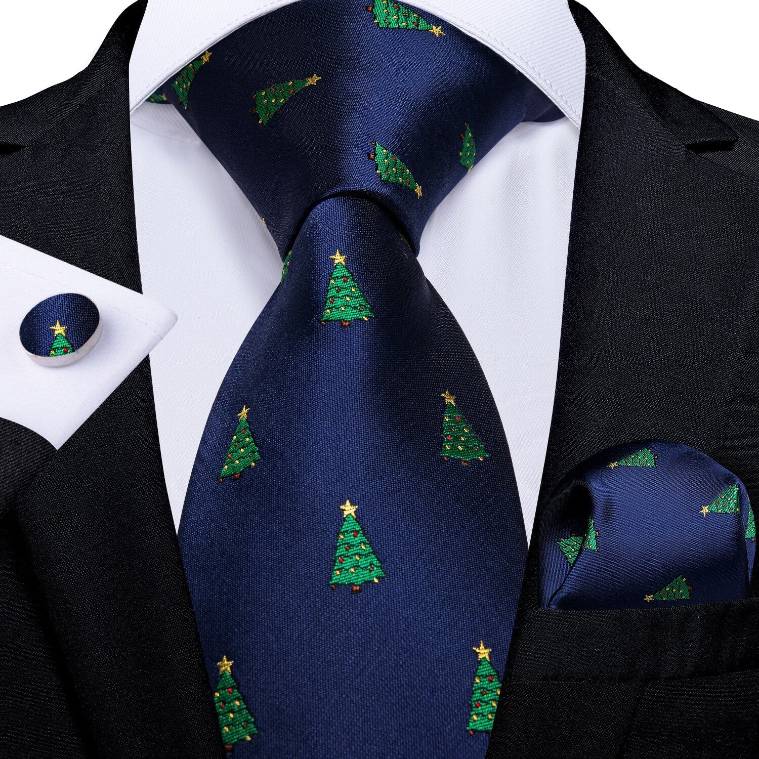 Christmas Tree With Star Silk Tie Set - GentCrest