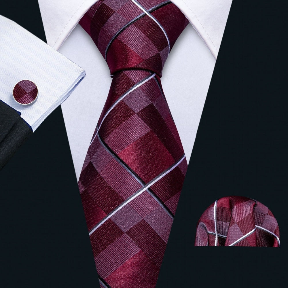 Red Field Silk Tie Set - GentCrest