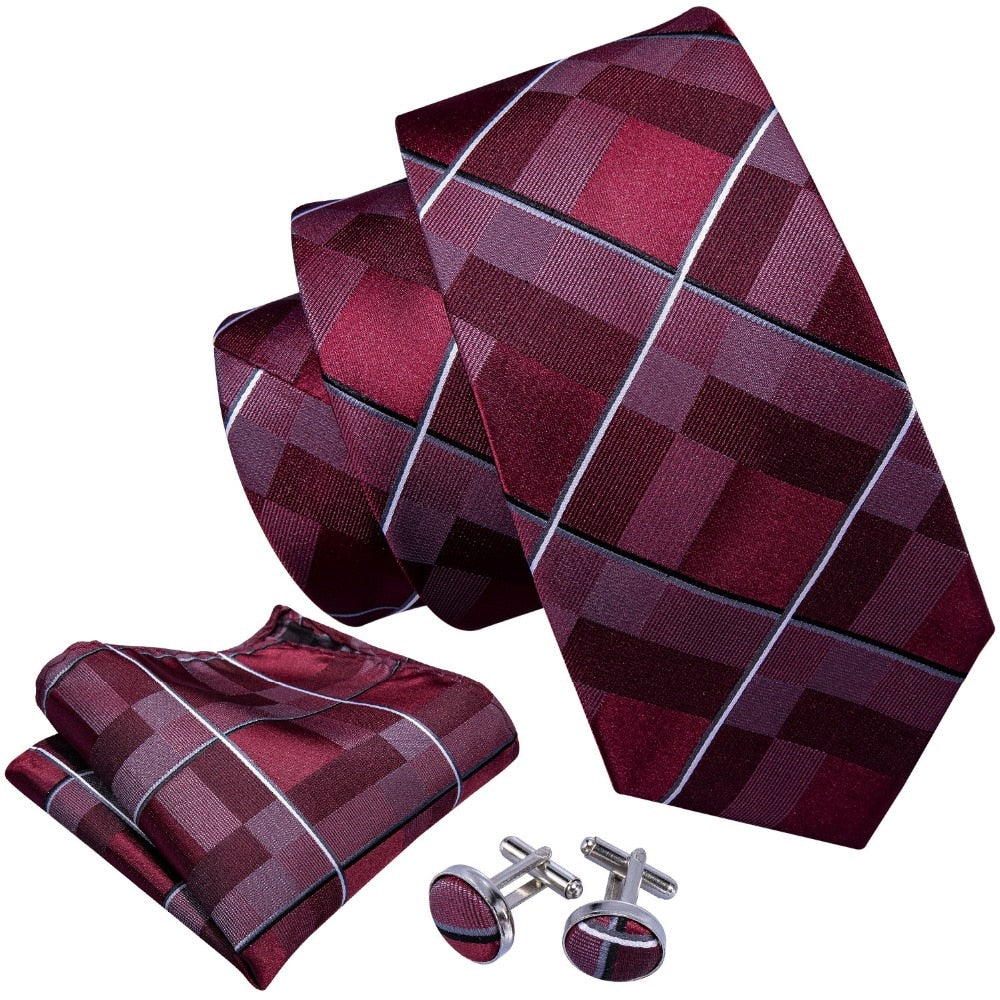 Red Field Silk Tie Set - GentCrest - View 2