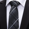 Black Striped Silk Tie Set - GentCrest