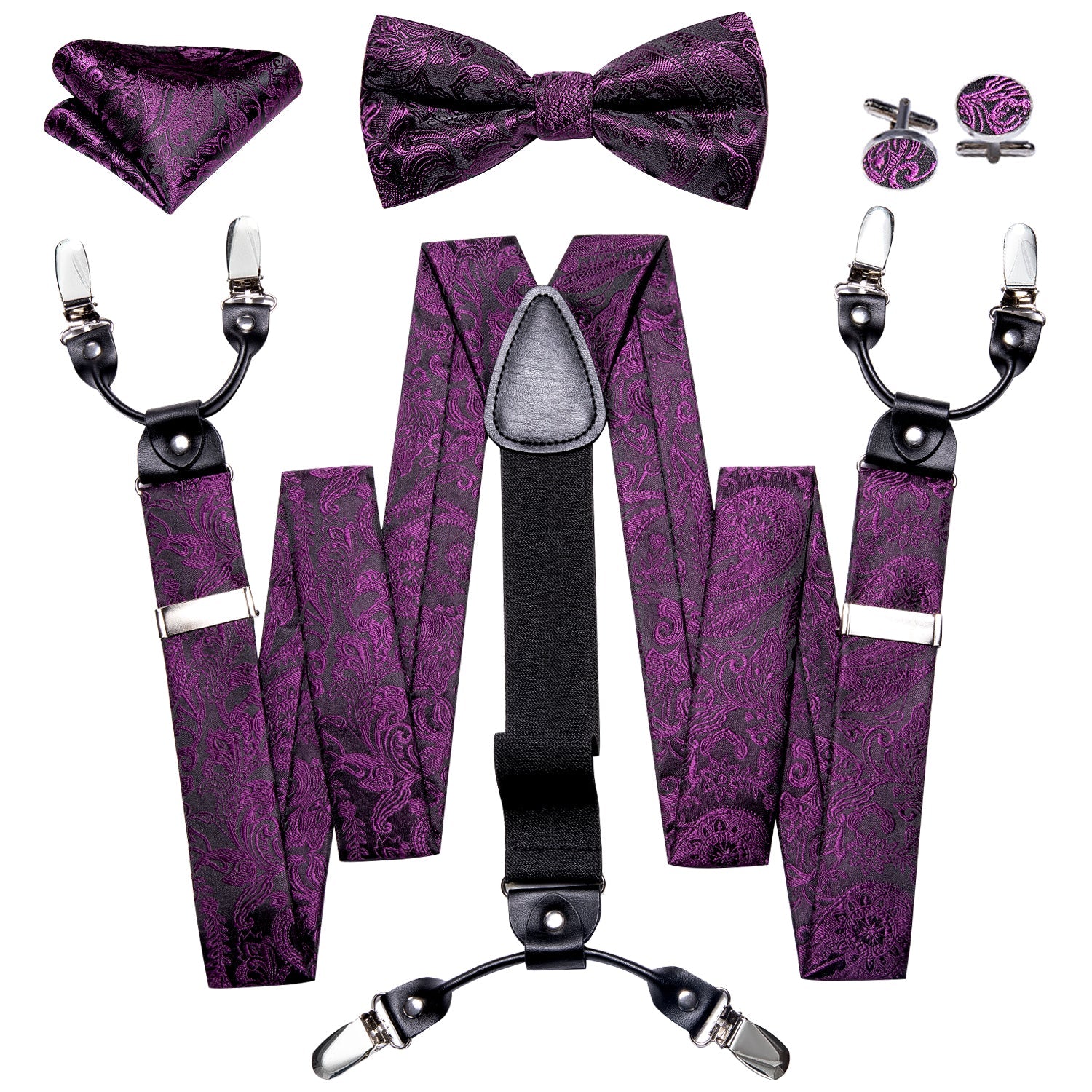 GentCrest Purple Paisley Suspenders - Image 2