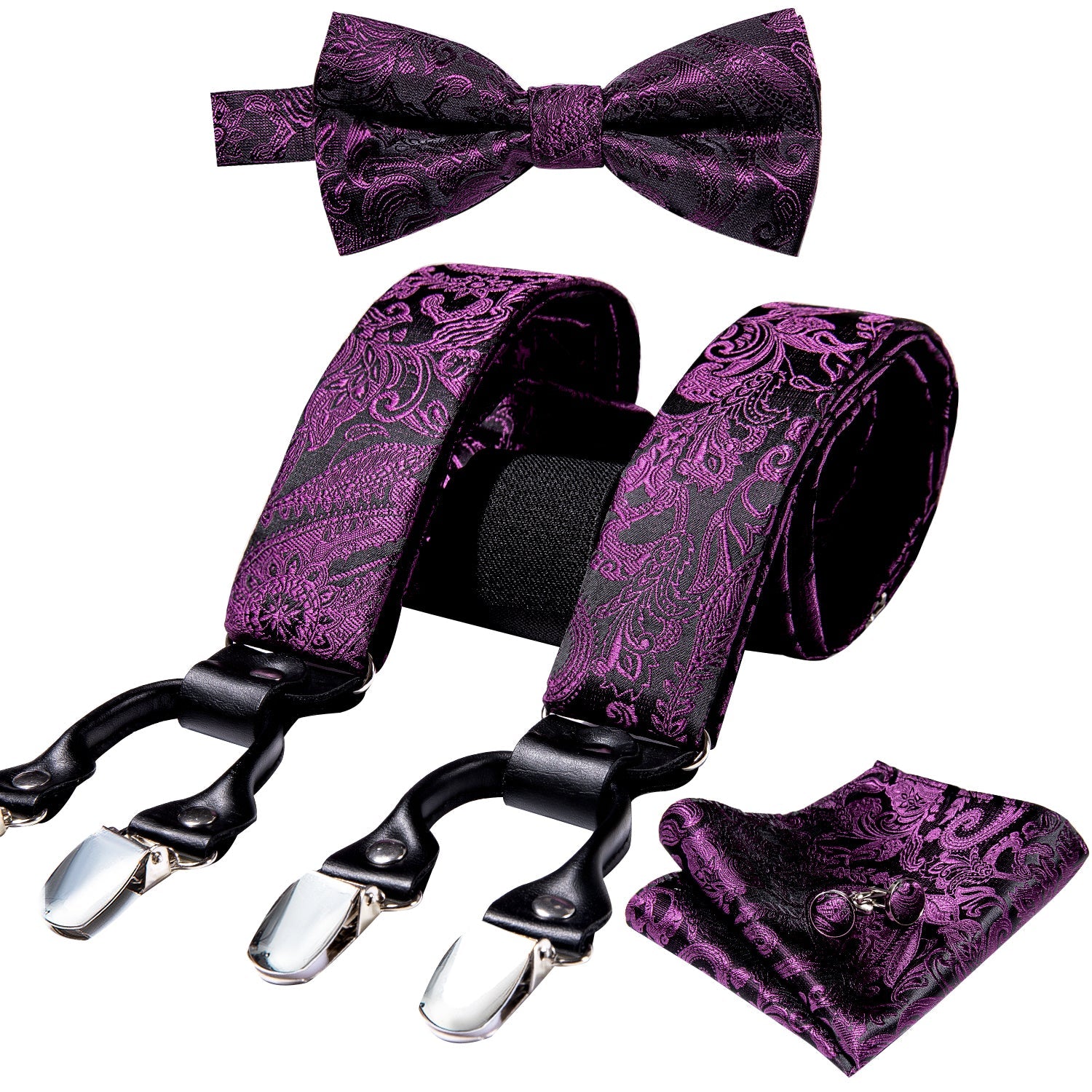 GentCrest Purple Paisley Suspenders - Image 3