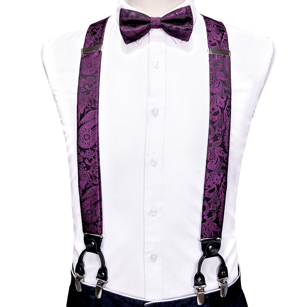GentCrest Purple Paisley Suspenders - Image 1