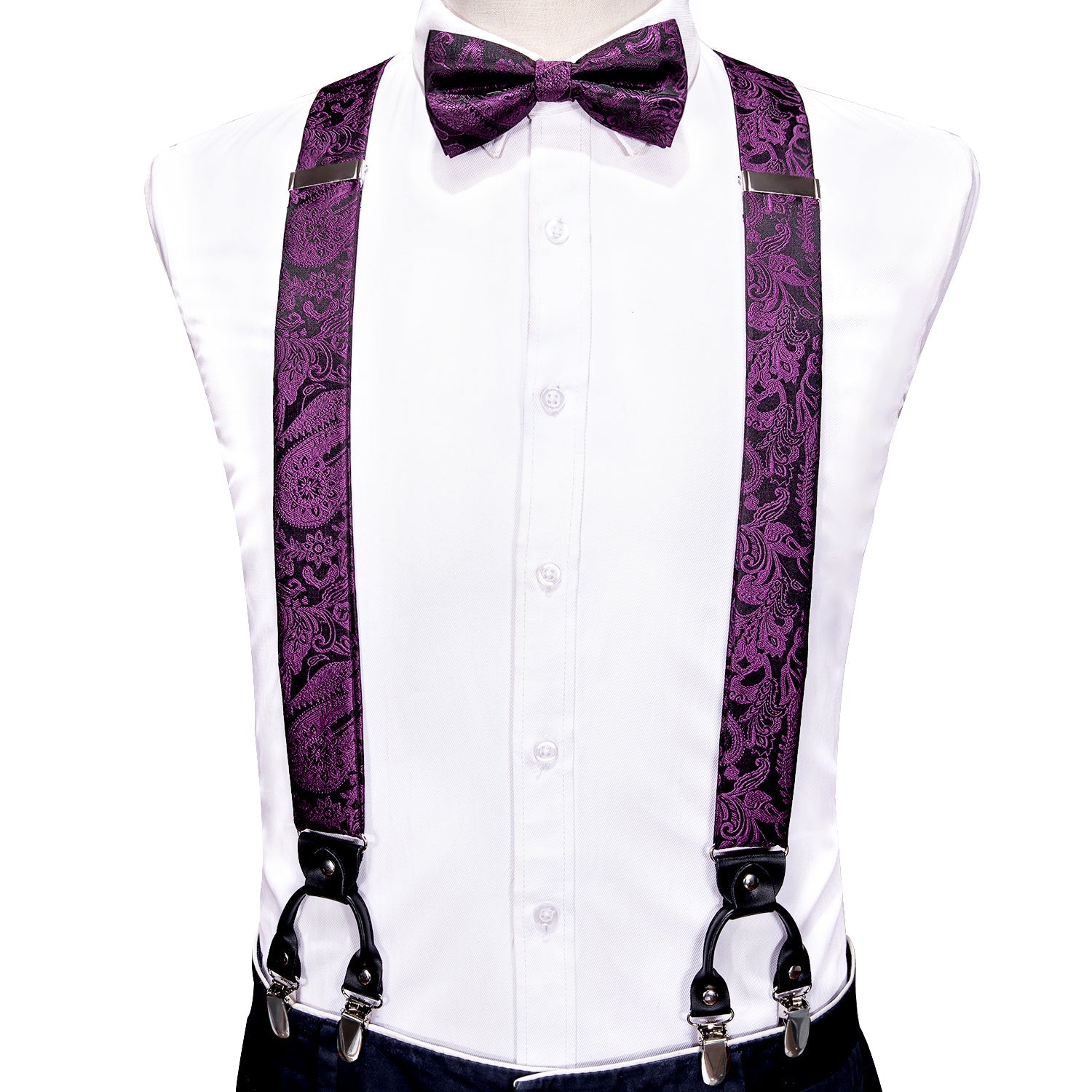 GentCrest Purple Paisley Suspenders - Image 1