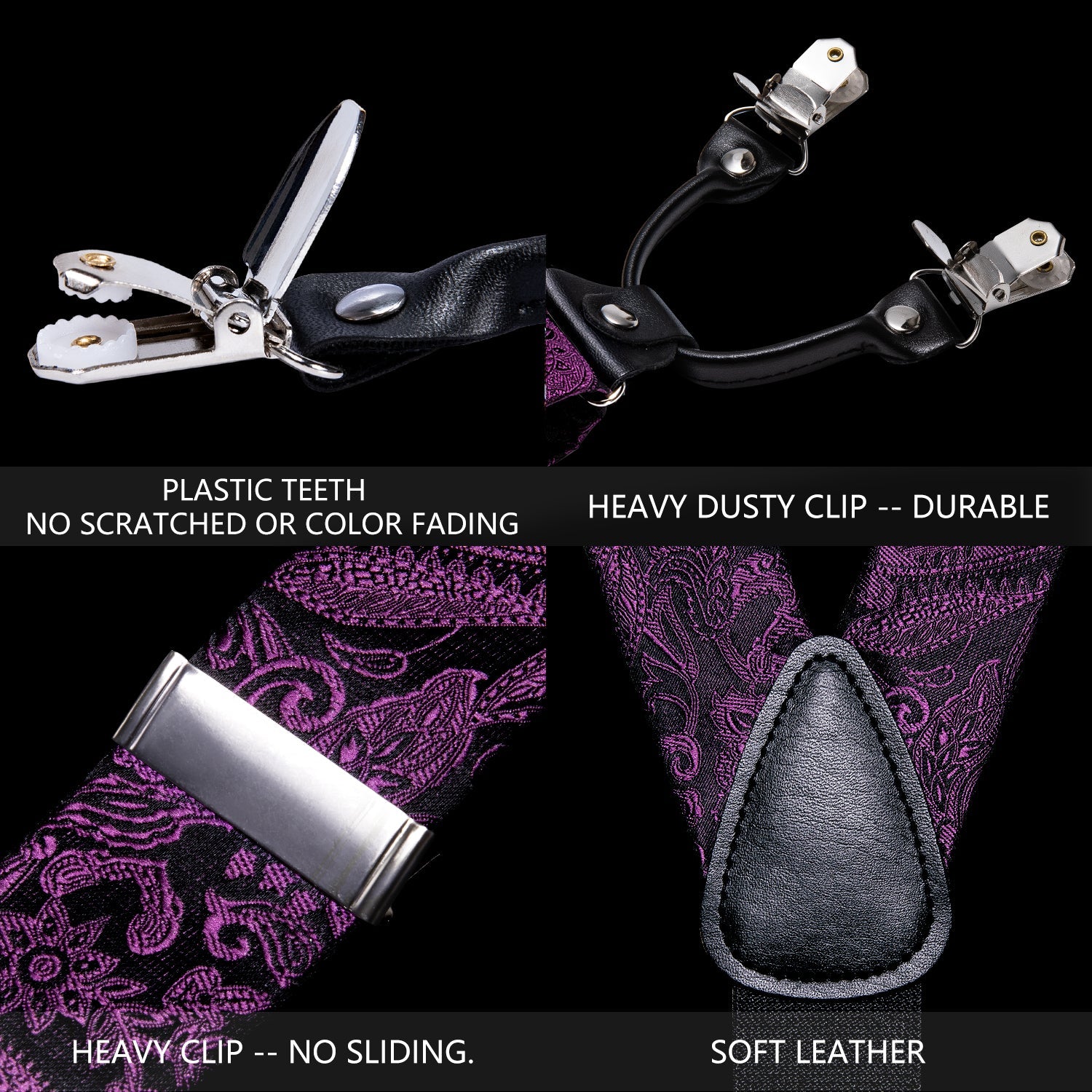 GentCrest Purple Paisley Suspenders - Image 8