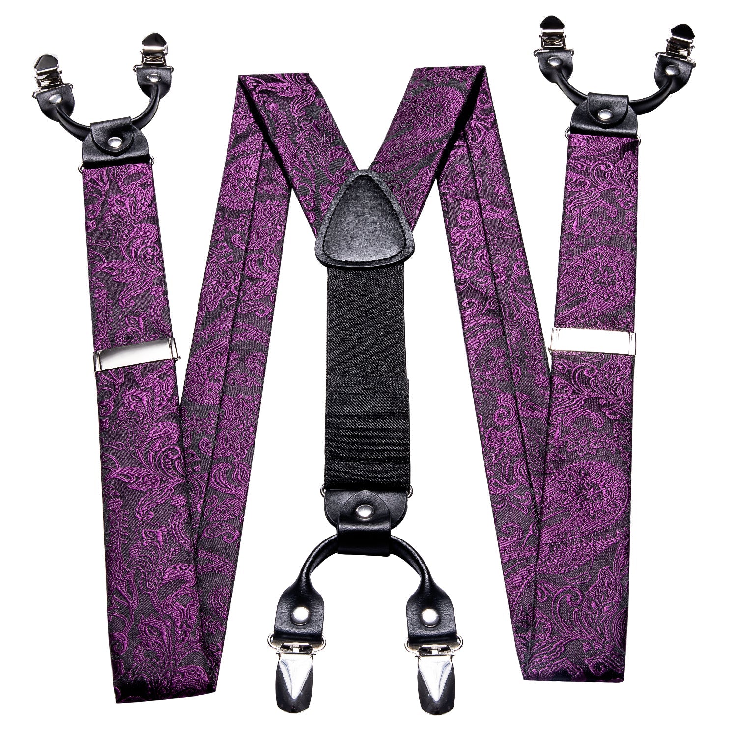 GentCrest Purple Paisley Suspenders - Image 6