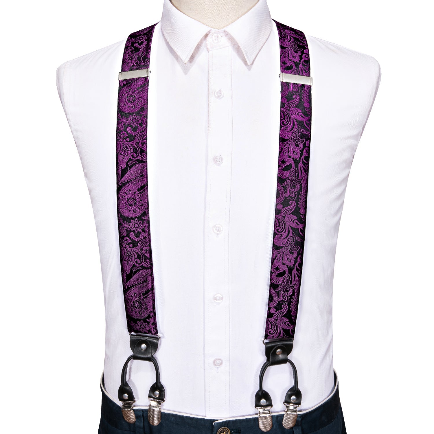GentCrest Purple Paisley Suspenders - Image 5