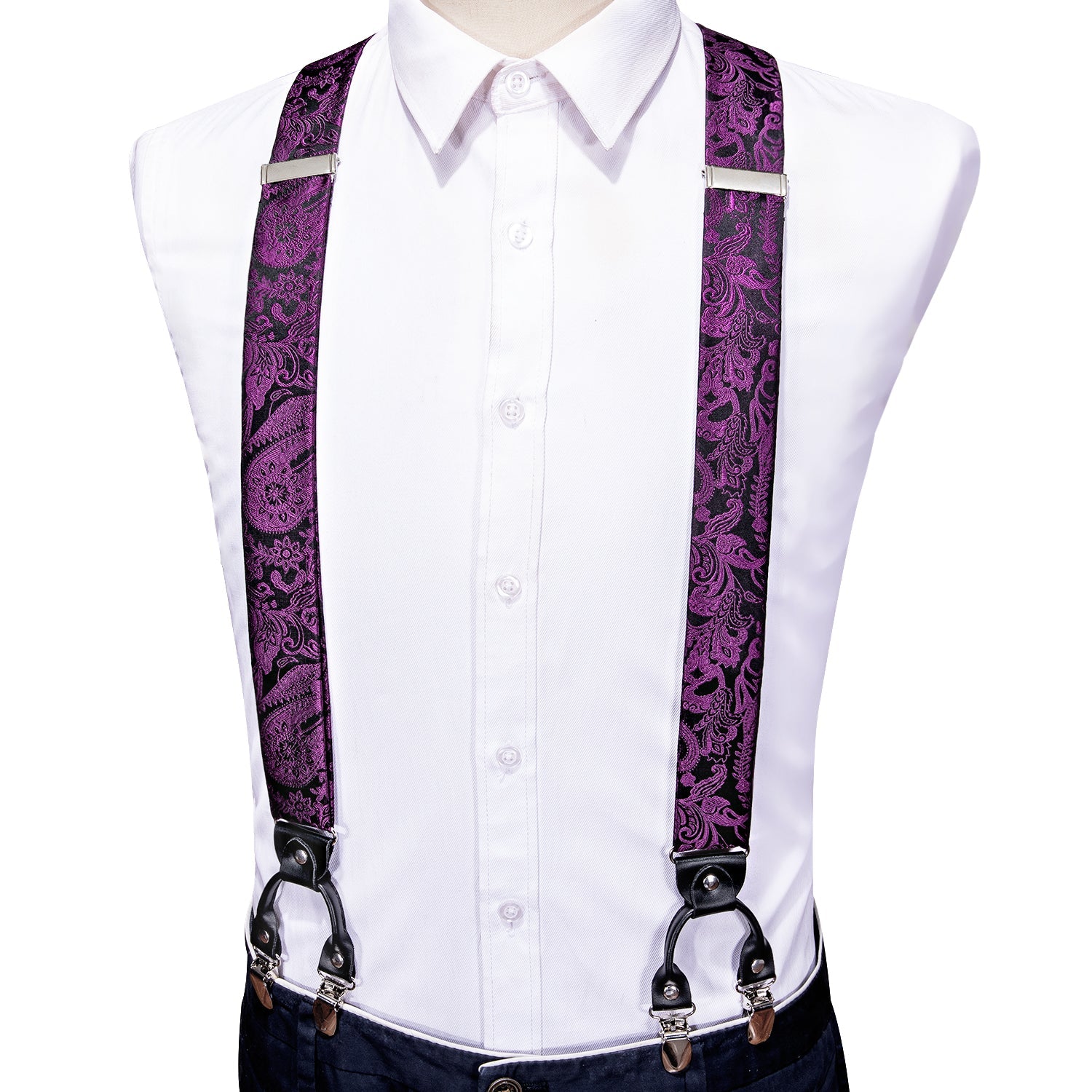 GentCrest Purple Paisley Suspenders - Image 4
