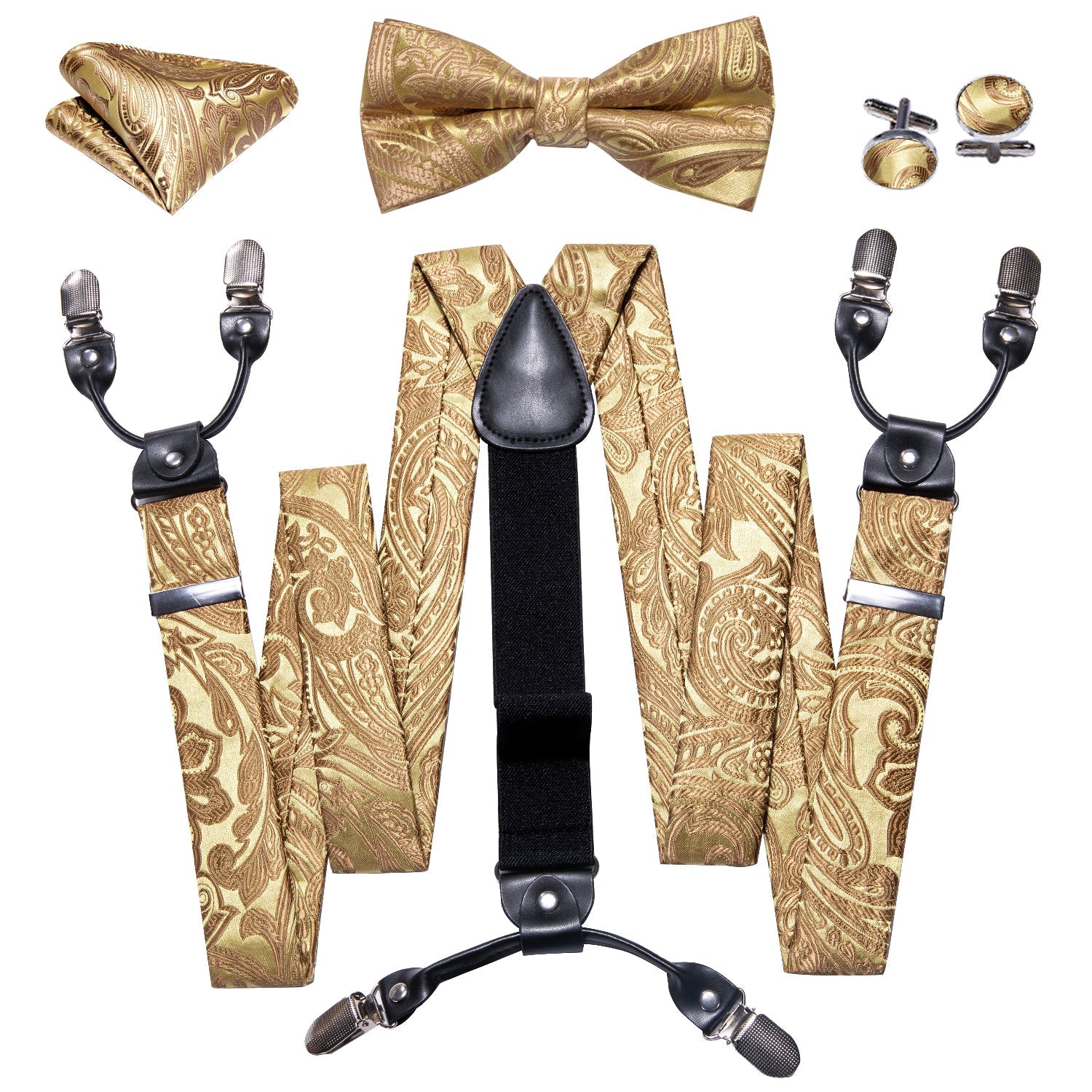 GentCrest Gold Paisley Suspenders - Image 2