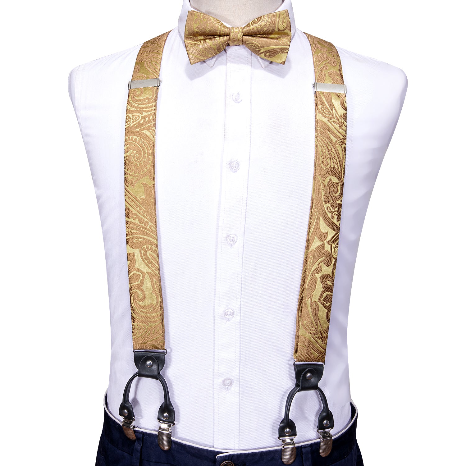 GentCrest Gold Paisley Suspenders - Image 1