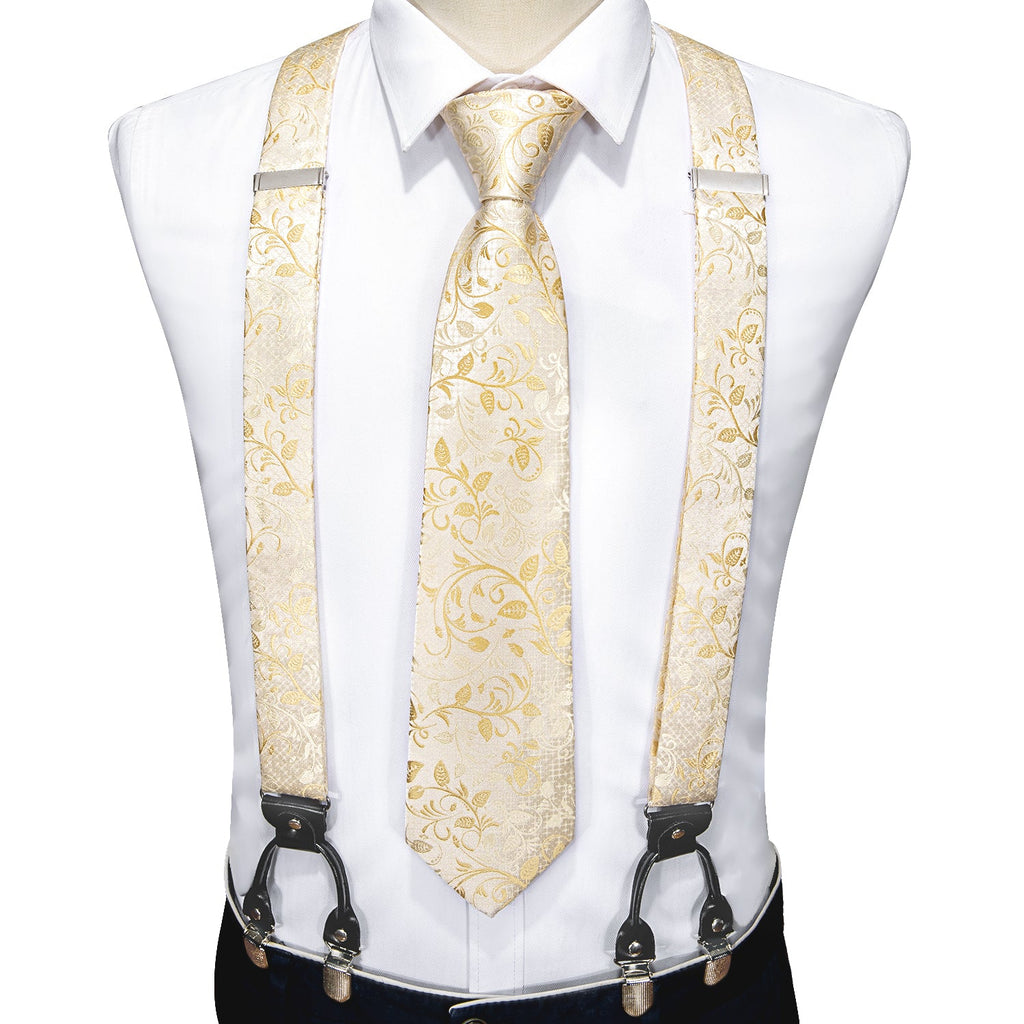 GentCrest Champagne Floral Suspenders - Image 2