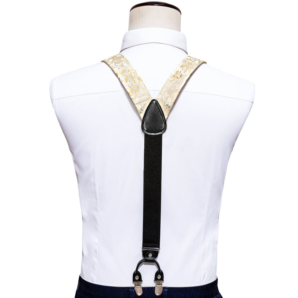 GentCrest Champagne Floral Suspenders - Image 4