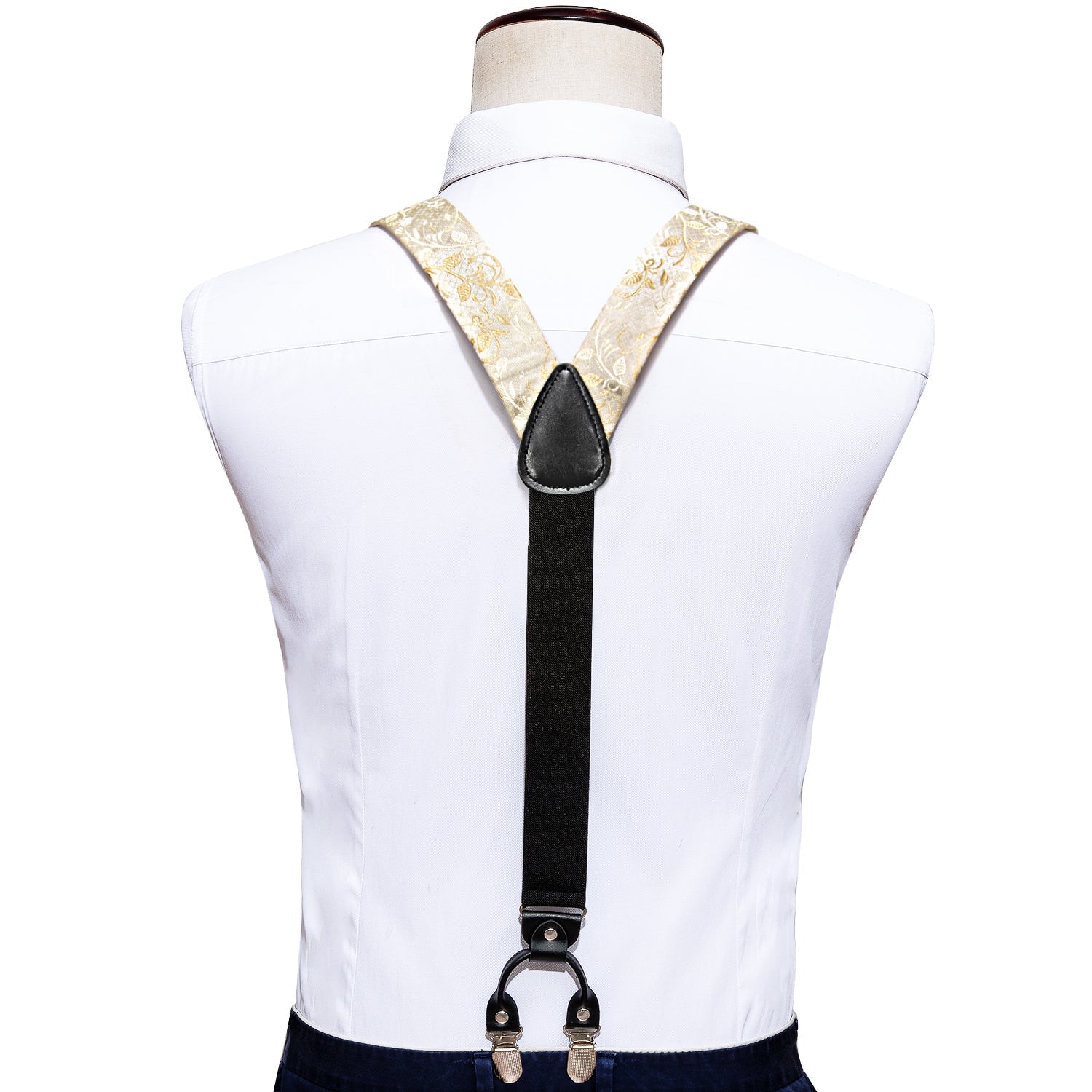 GentCrest Champagne Floral Suspenders - Image 4