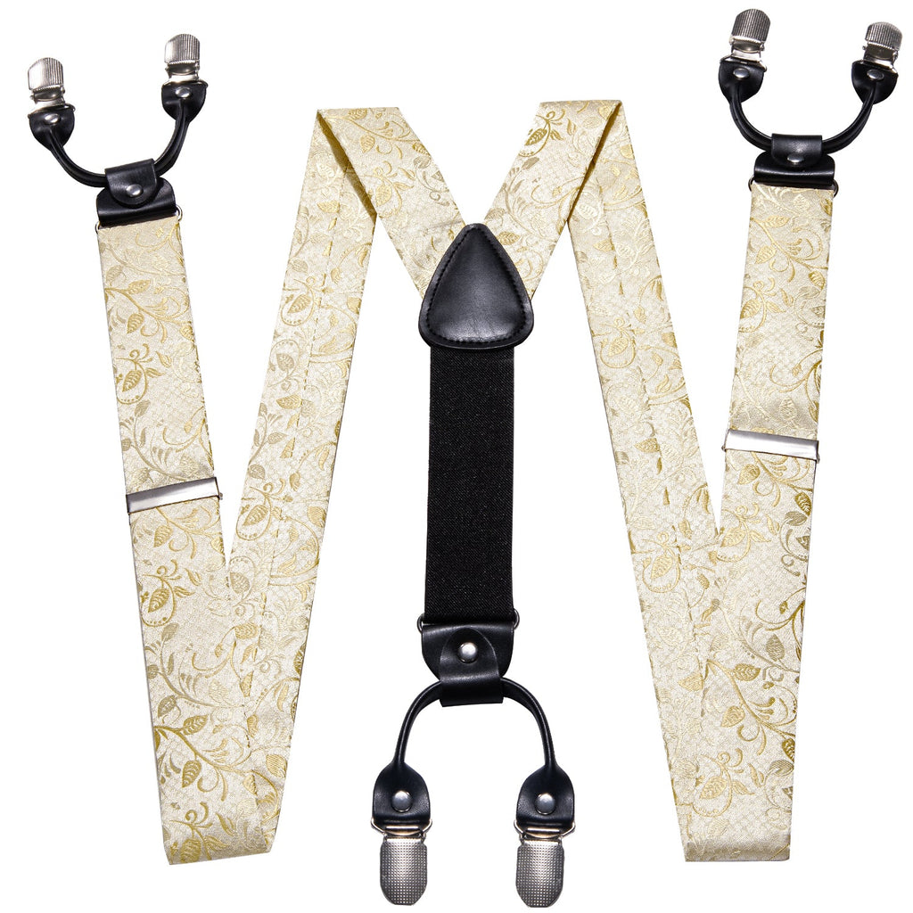 GentCrest Champagne Floral Suspenders - Image 3