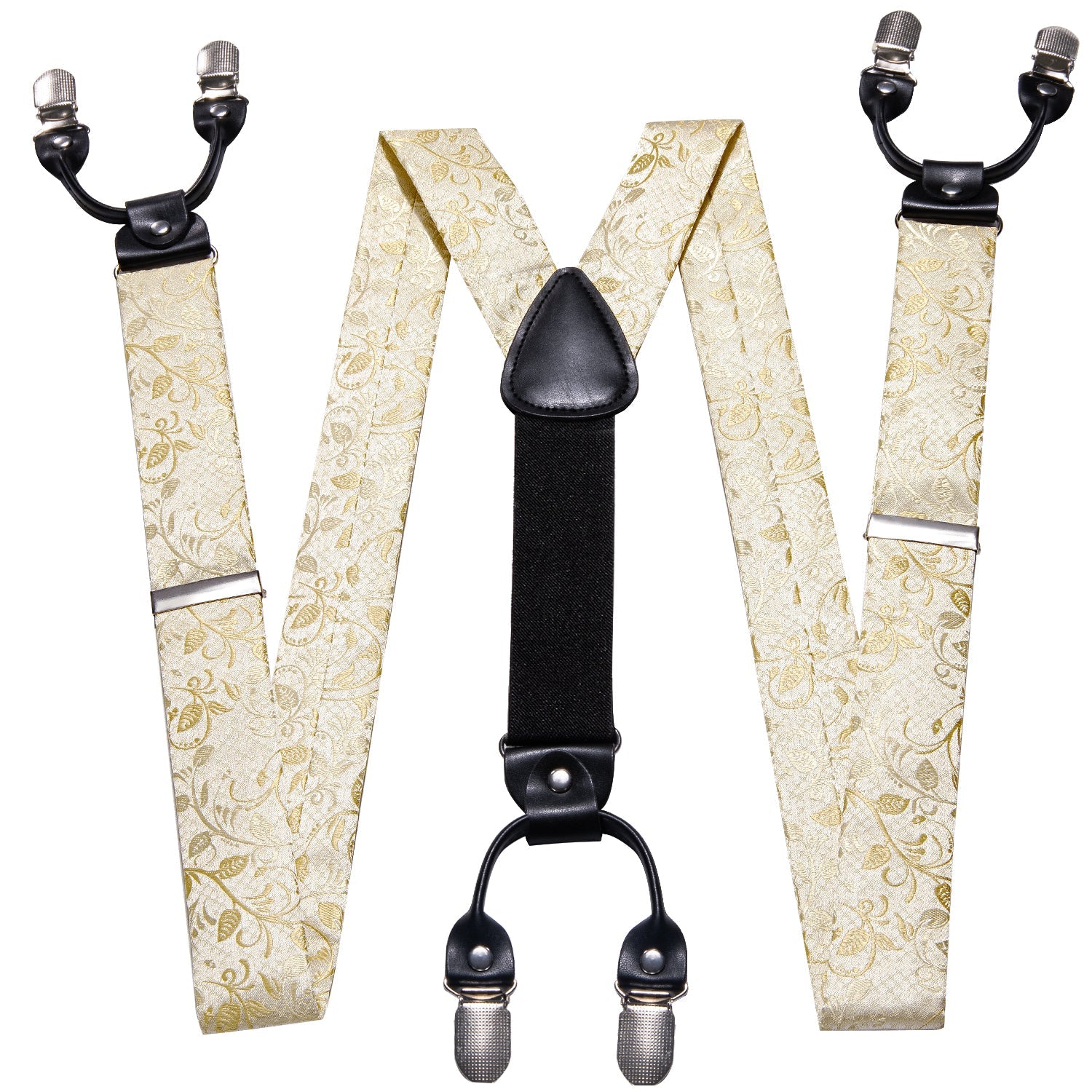 GentCrest Champagne Floral Suspenders - Image 3