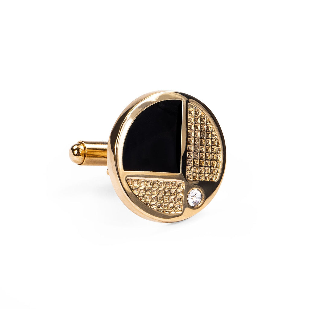 GentCrest Black Rhinestone Tie Clip Cufflinks Set - Image 5