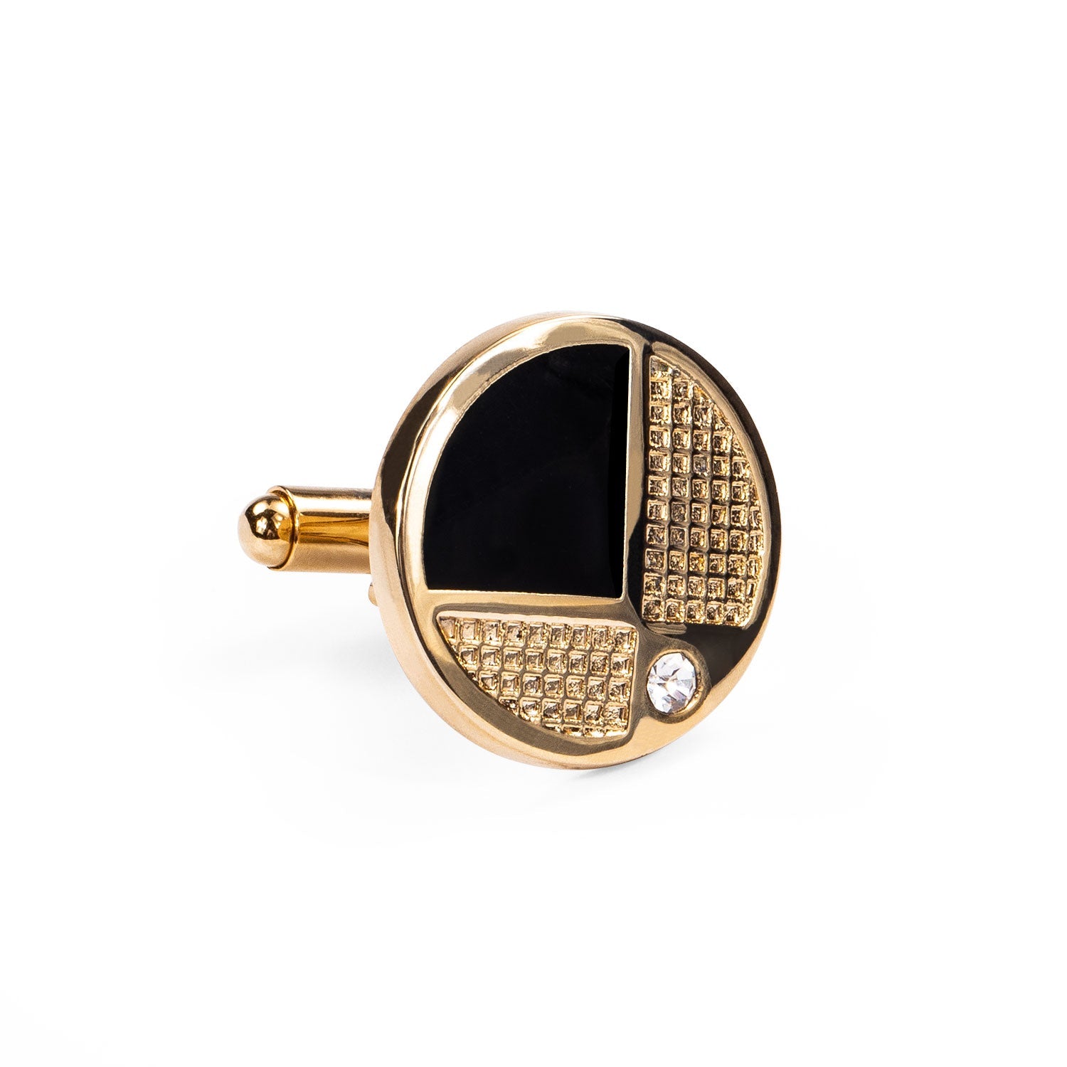 GentCrest Black Rhinestone Tie Clip Cufflinks Set - Image 5