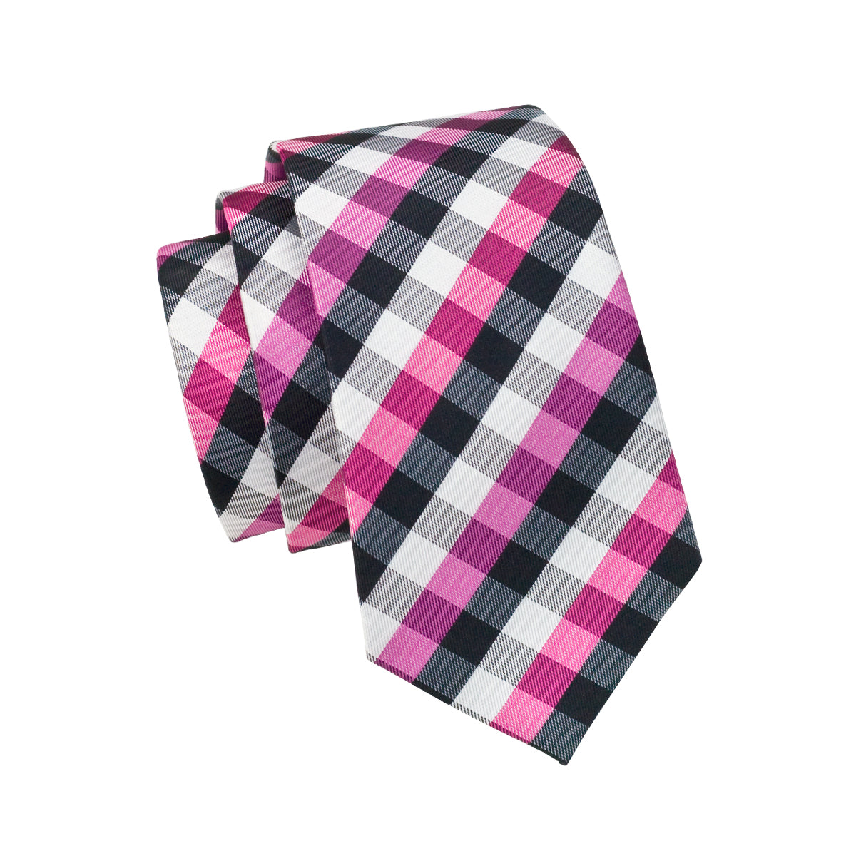 GentCrest Pink Plaid Tie Hanky Cufflinks Set - Image 5