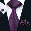 GentCrest Black Plaid Tie Hanky Cufflinks Set - Image 1