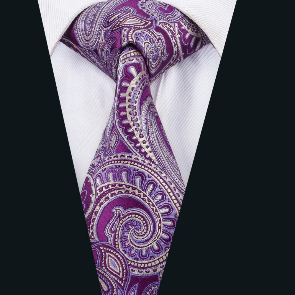 GentCrest Purple Paisley Tie Hanky Cufflinks Set - Image 2