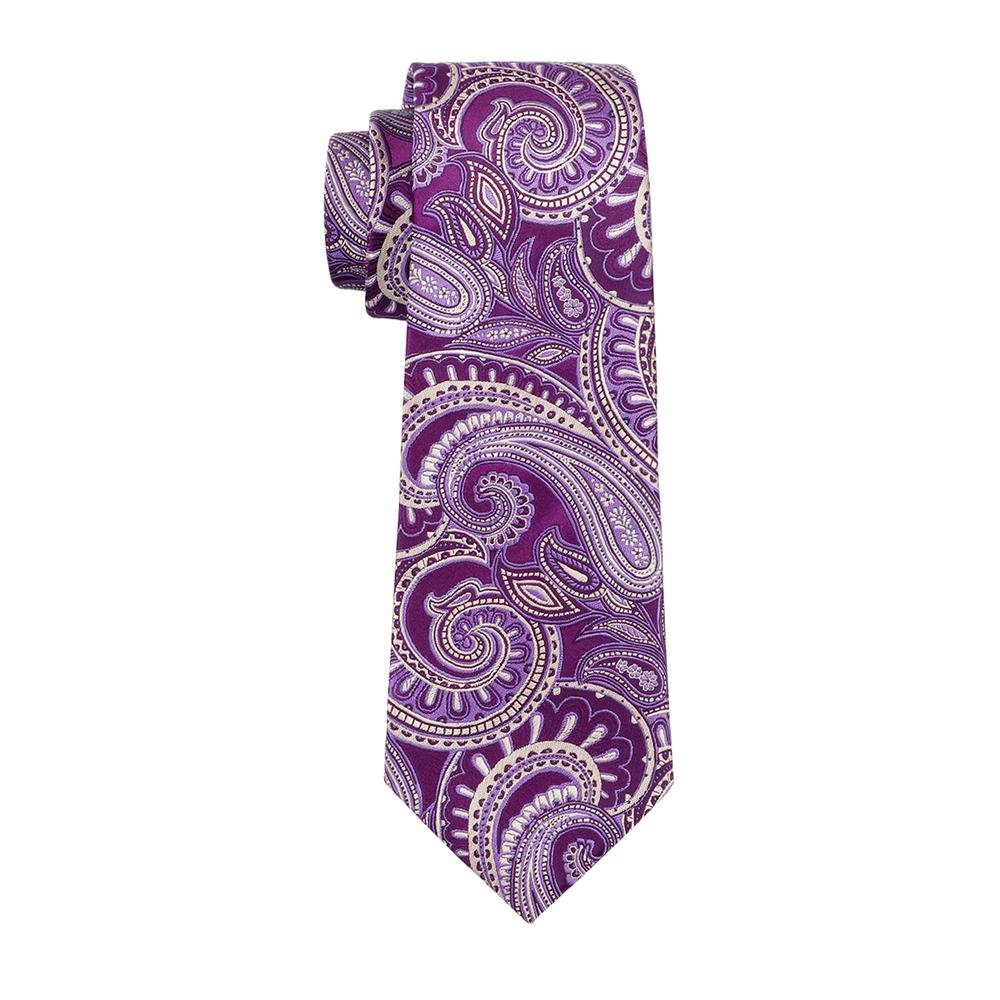 GentCrest Purple Paisley Tie Hanky Cufflinks Set - Image 5
