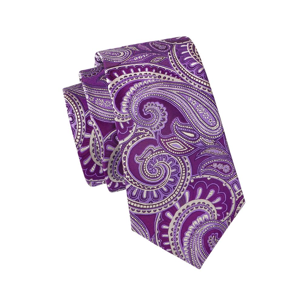 GentCrest Purple Paisley Tie Hanky Cufflinks Set - Image 4