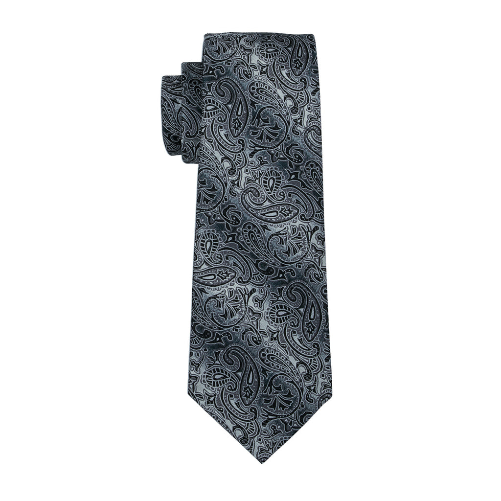 GentCrest Black Paisley Tie Hanky Cufflinks Set - Image 6