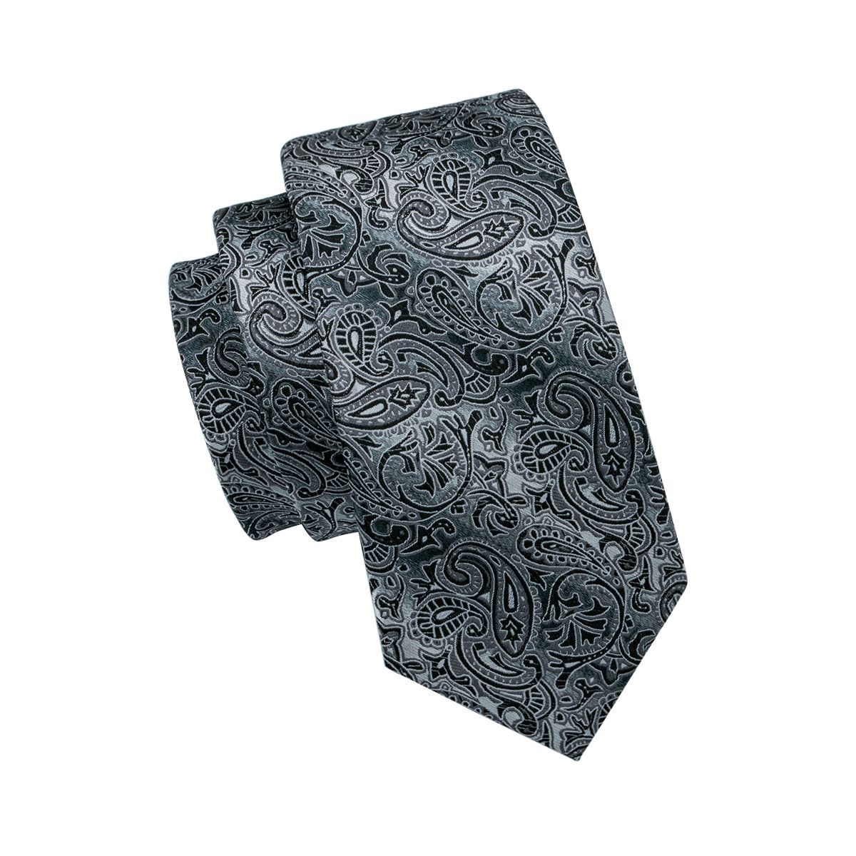 GentCrest Black Paisley Tie Hanky Cufflinks Set - Image 6