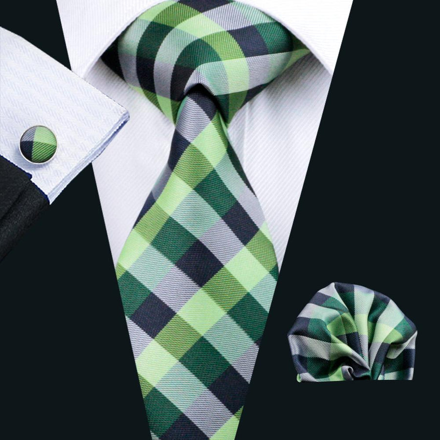 GentCrest Green Plaid Tie Sets - Image 1