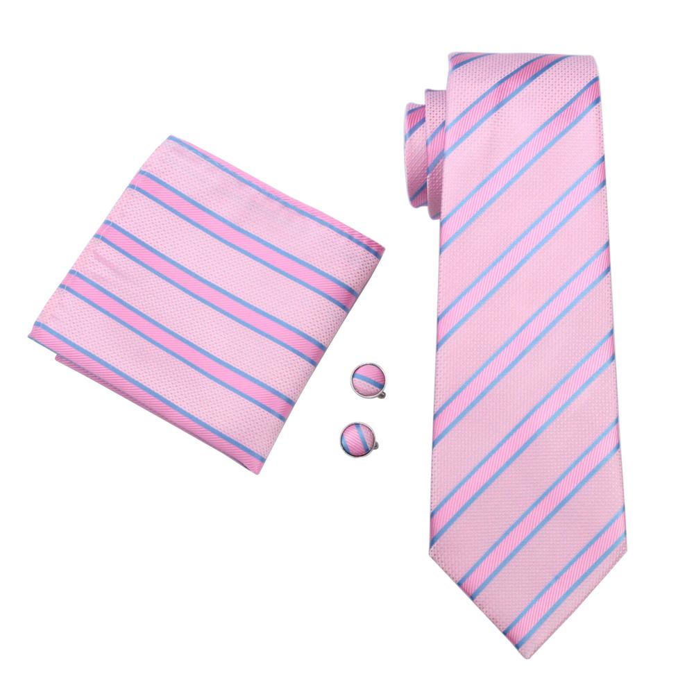 GentCrest Blue Striped Tie Hanky Cufflinks Set - Image 3