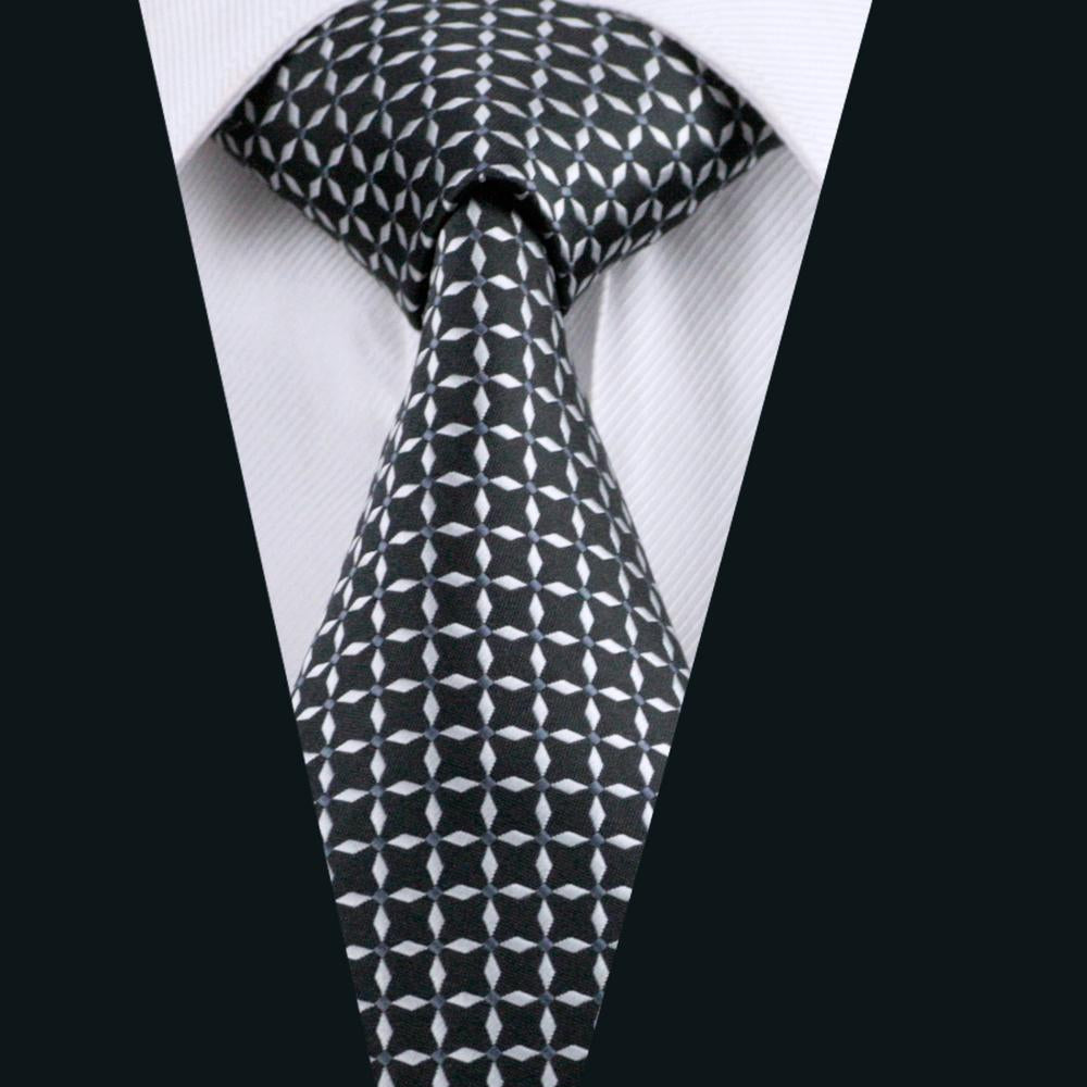 GentCrest Black Plaid Tie Hanky Cufflinks Set - Image 2