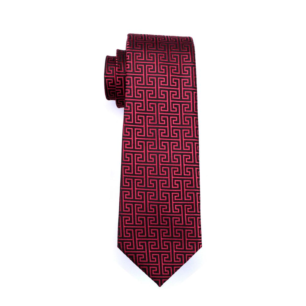 GentCrest Black Geometric Tie Hanky Cufflinks Set - Image 4