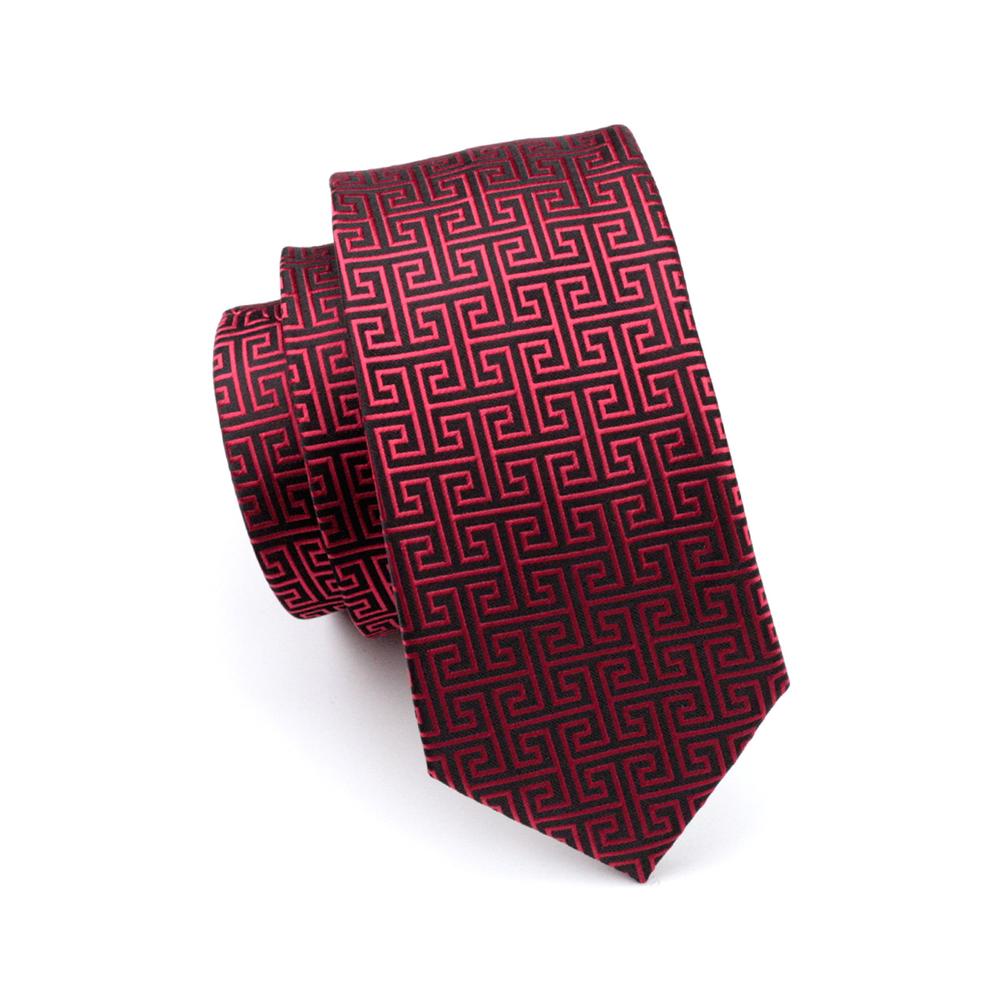 GentCrest Black Geometric Tie Hanky Cufflinks Set - Image 5