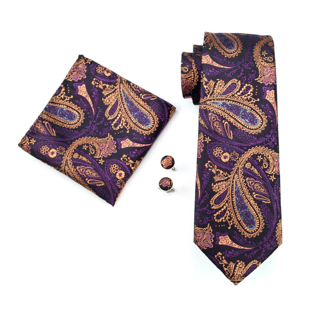 GentCrest Black Paisley Tie with Accessories - Image 3