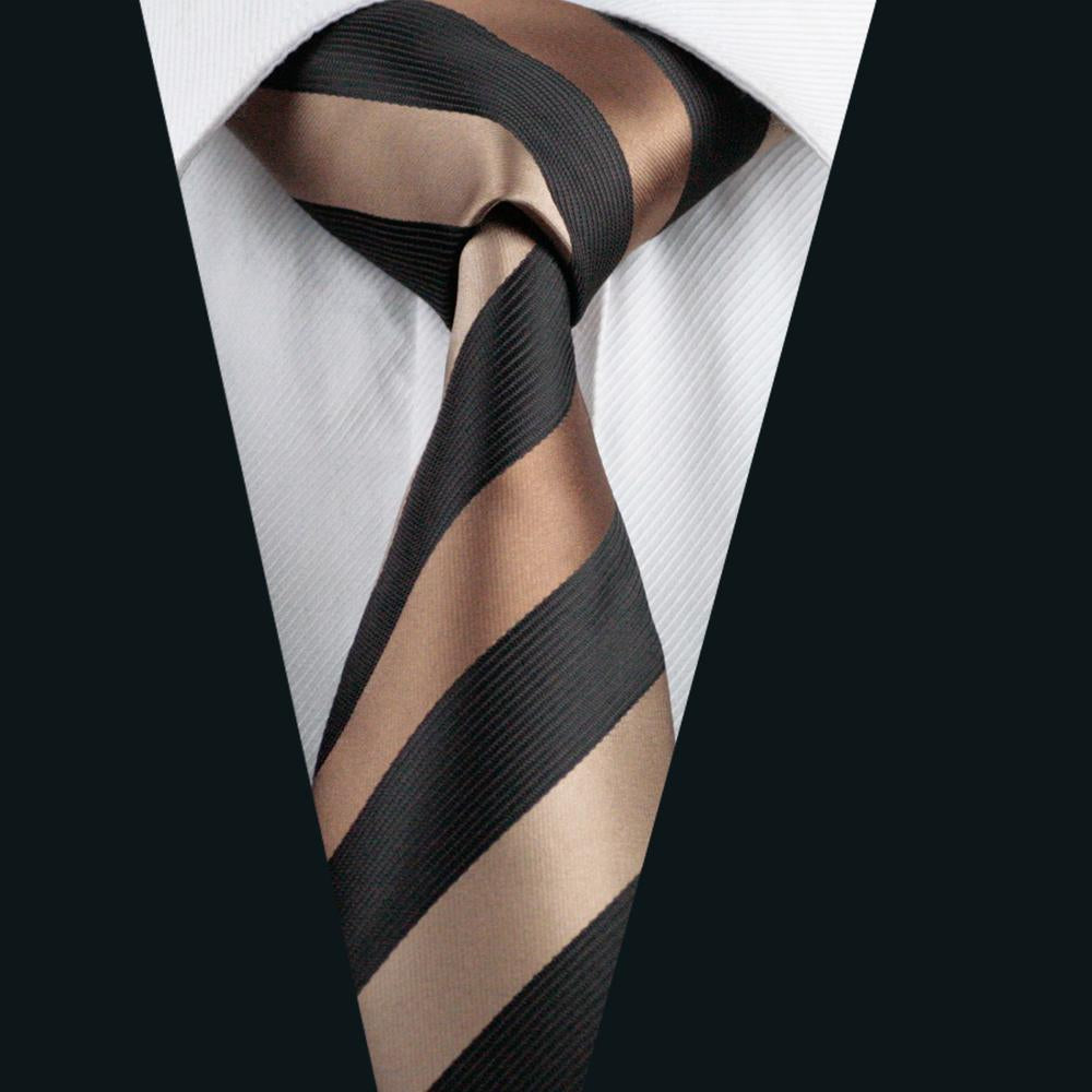 GentCrest Black Striped Tie Hanky Cufflinks Set - Image 2