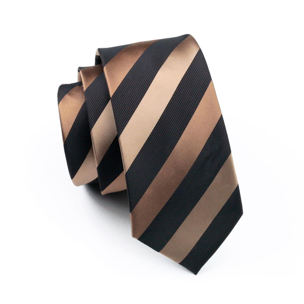 GentCrest Black Striped Tie Hanky Cufflinks Set - Image 5
