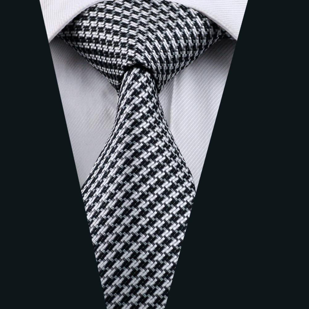 GentCrest Black Striped Tie Hanky Cufflinks Set - Image 2
