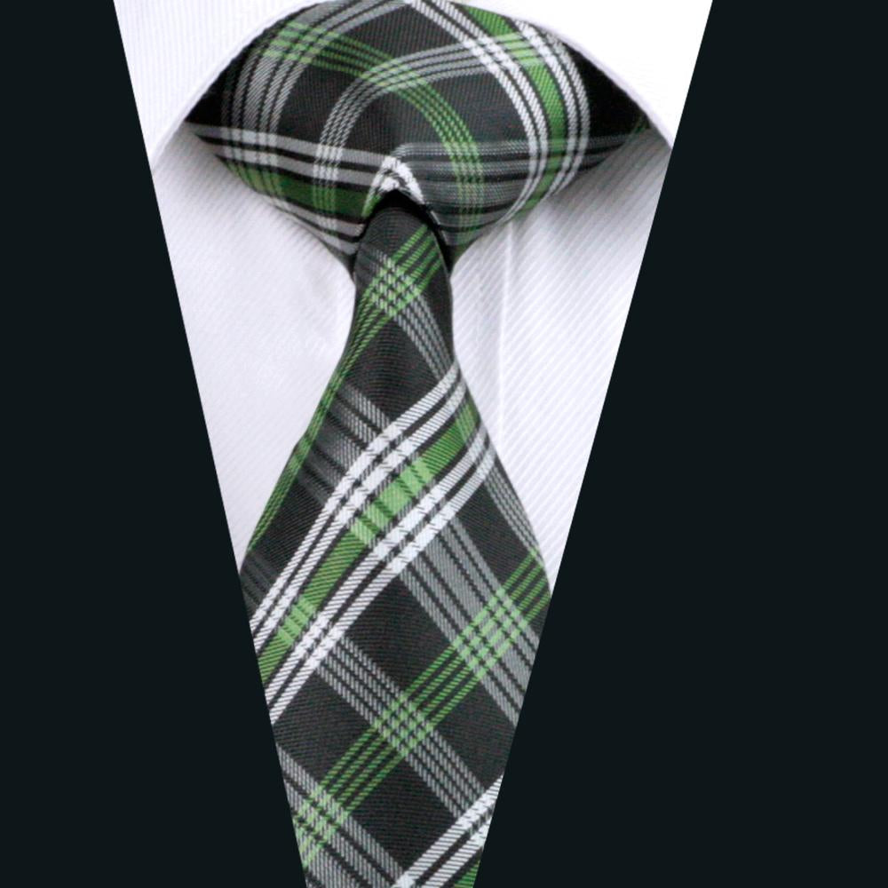 GentCrest Black Plaid Tie Hanky Cufflinks Set - Image 2