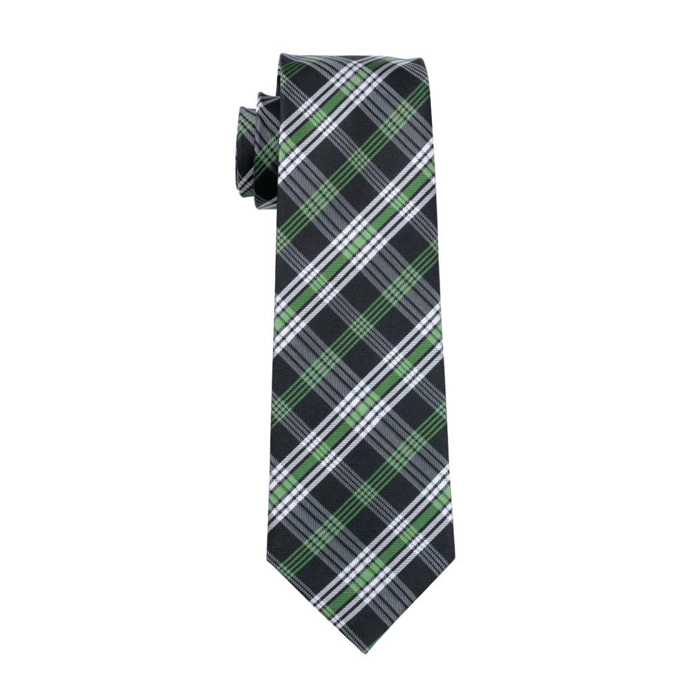 GentCrest Black Plaid Tie Hanky Cufflinks Set - Image 5