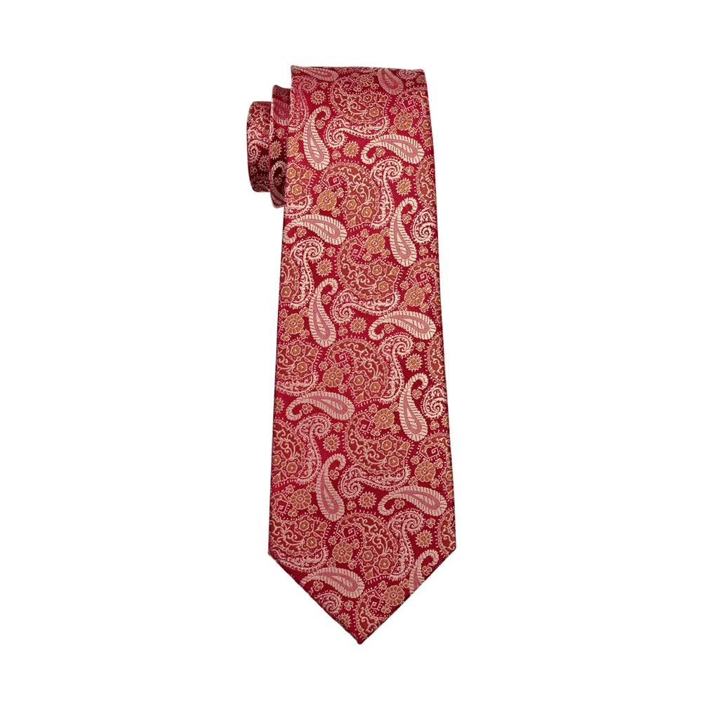 GentCrest Red Paisley Tie Hanky Cufflinks Set - Image 5