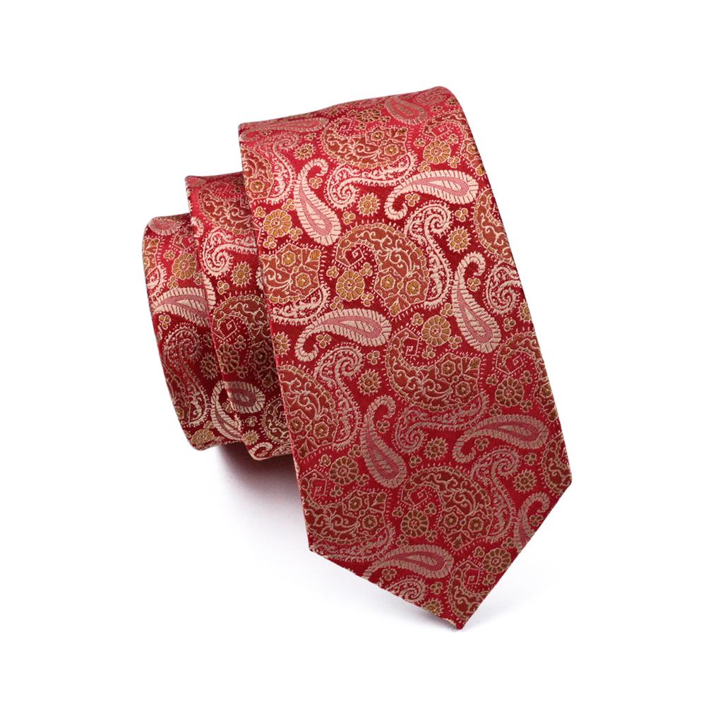 GentCrest Red Paisley Tie Hanky Cufflinks Set - Image 4