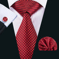GentCrest Red Plaid Tie Hanky Cufflinks Set - Image 1