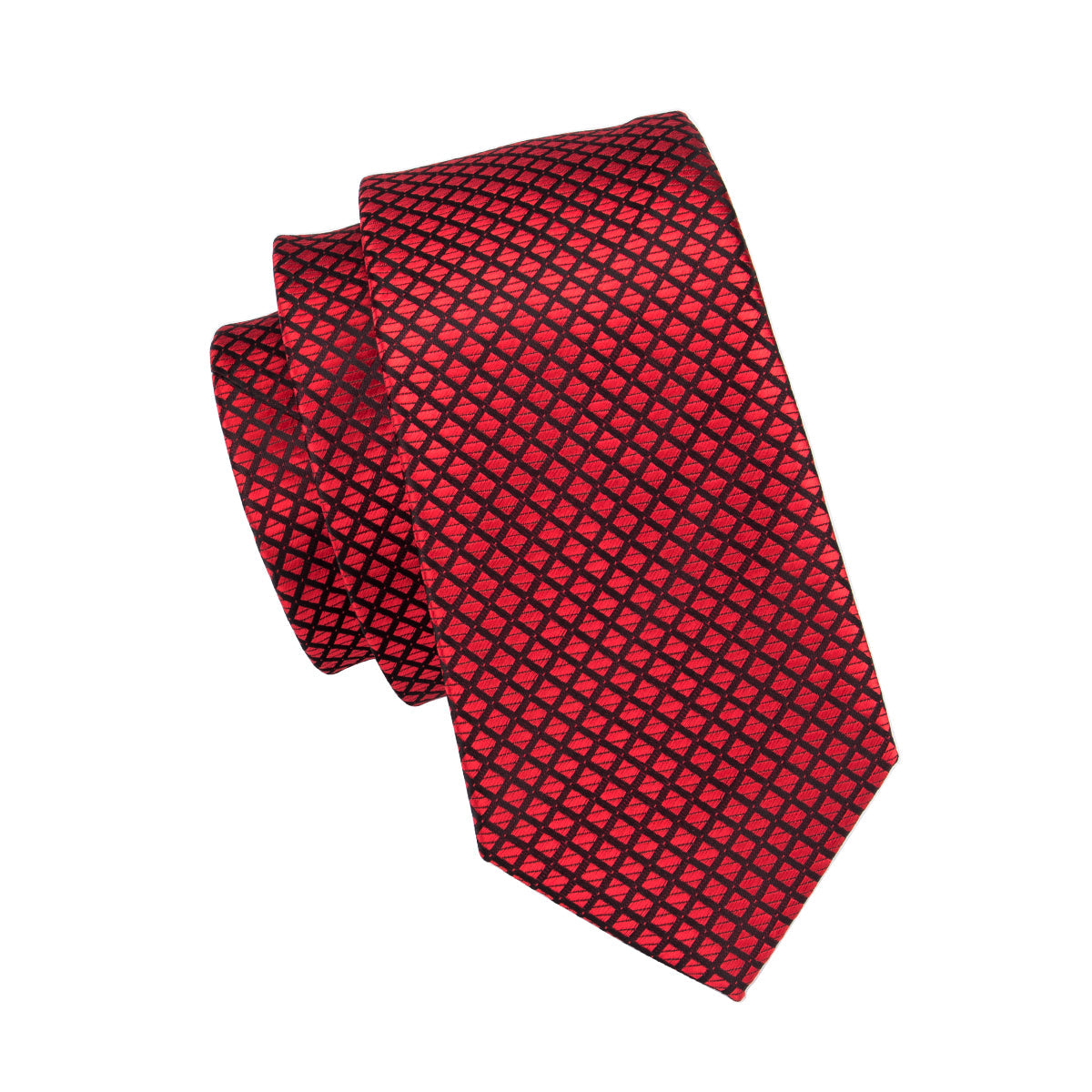 GentCrest Red Plaid Tie Hanky Cufflinks Set - Image 5