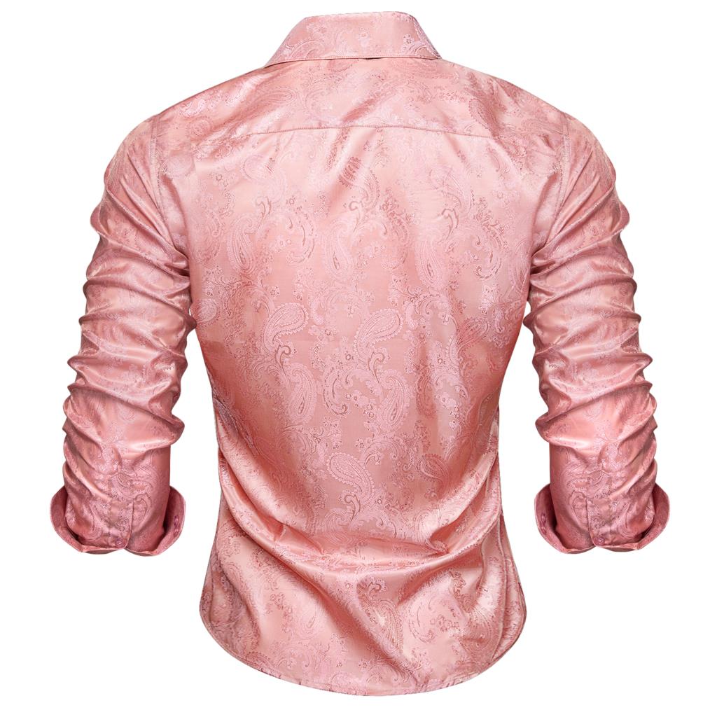 Baby Pink Paisley Dress Shirt - GentCrest - View 3