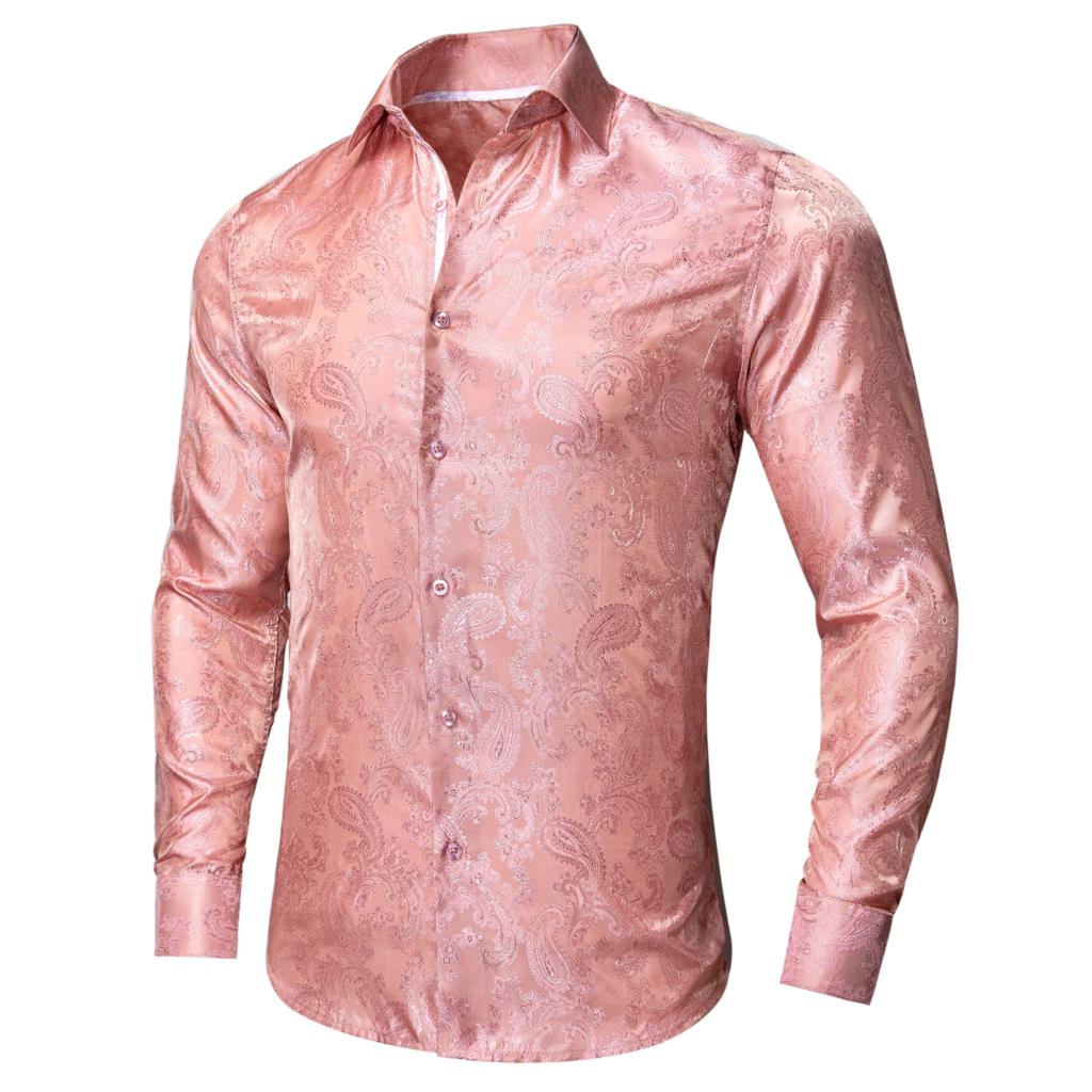Baby Pink Paisley Dress Shirt - GentCrest - View 2