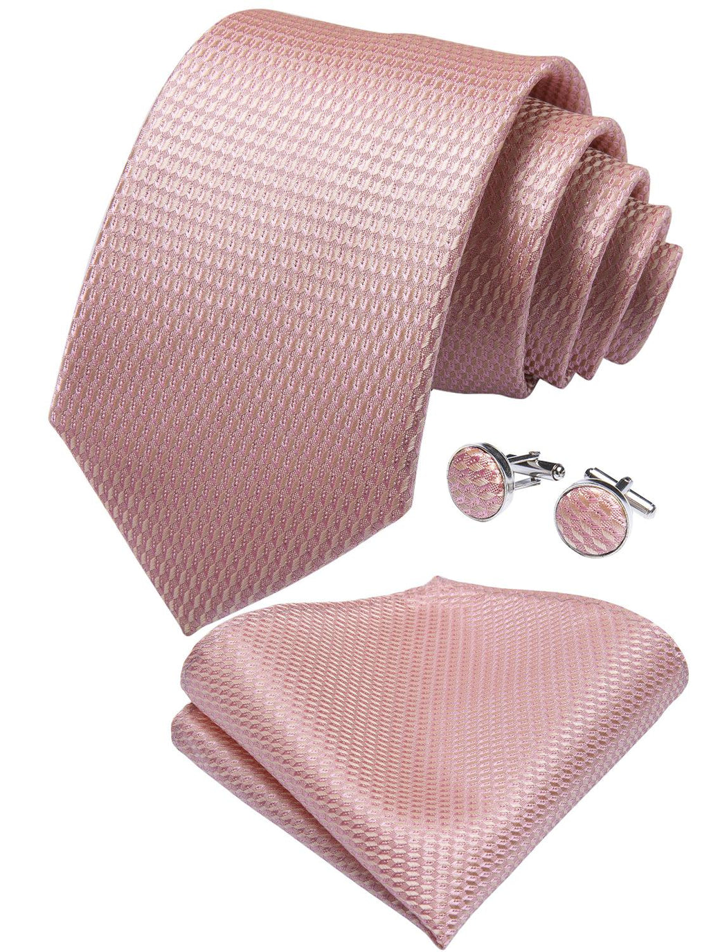 Peach Silk Tie Set - GentCrest - View 2