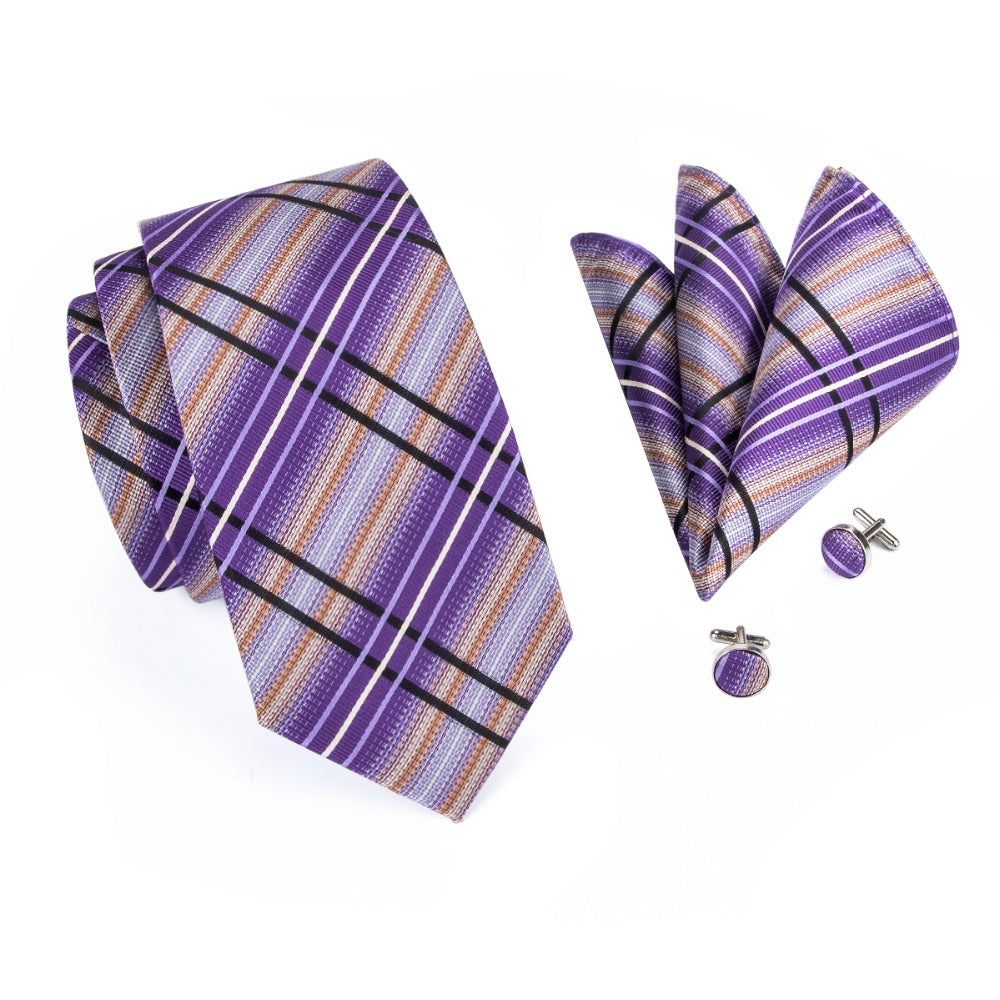 Purple Planet Silk Tie Set - GentCrest - View 2